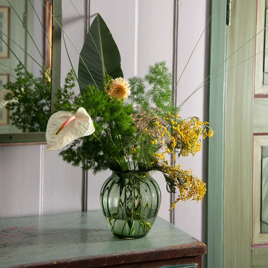 Hadeland Glassverk Emily Vase 23cm Grønn Optikk