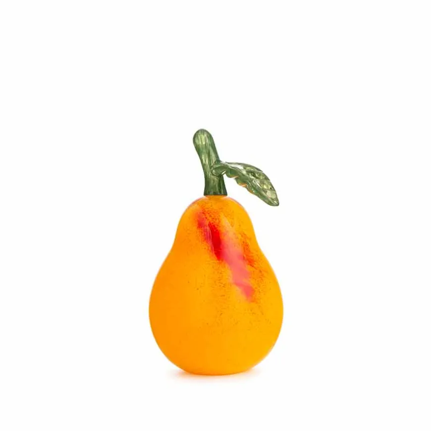 Hadeland Glassverk Glassfrukt Glasspære Oransje 14cm