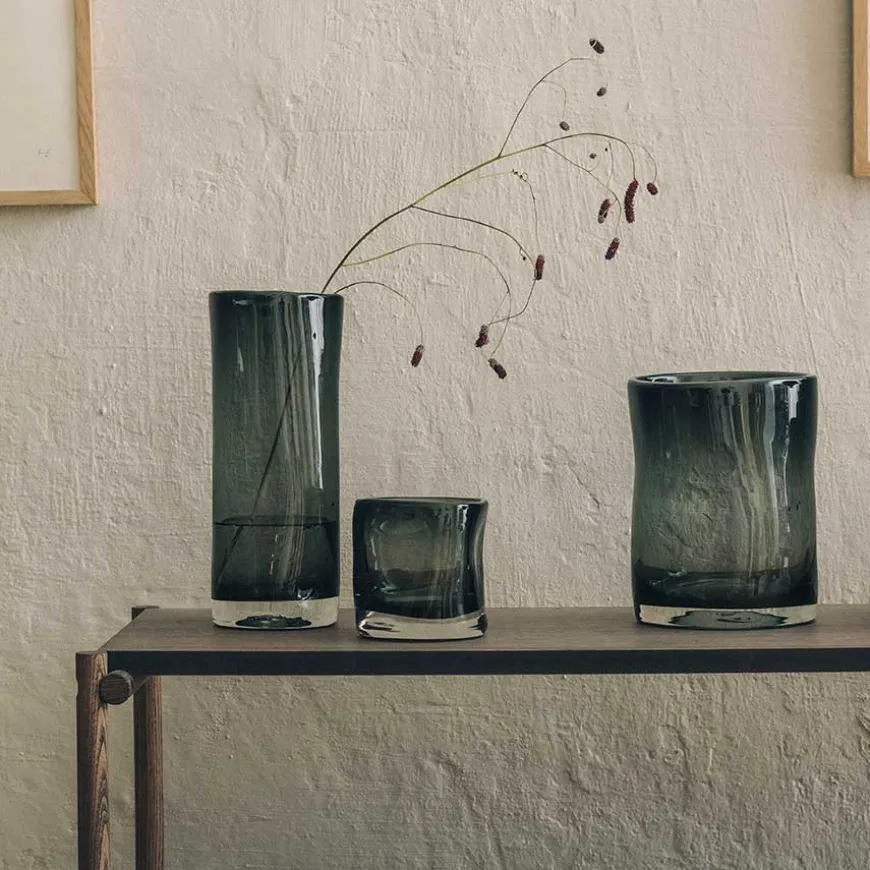 Hadeland Glassverk Sine Vase 20,5x16cm Røkgrå