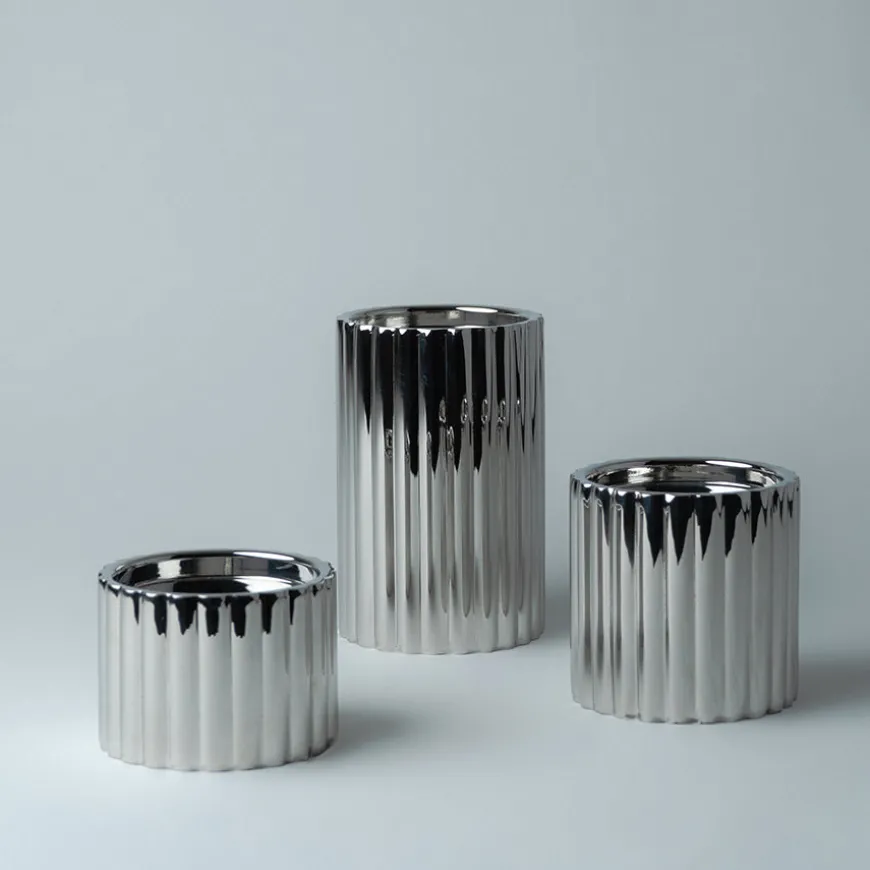 Løve Vinje Telysholder Rustfritt Stål 14cm Sølv