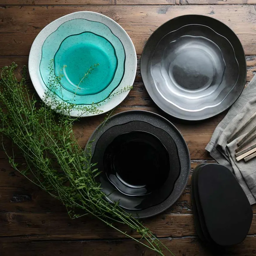 Porsgrunds Porselænsfabrik Natur Asjett 22cm Turkis Glass 4pk